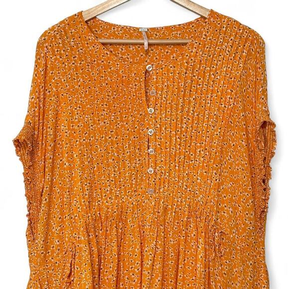Free People One Fine Day Boho Ditsy Print Mini Dress (S) - Picture 3 of 12